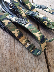 Super strong dog leash. Designed in Australia, stainless steel bullsnap with camo webbing.