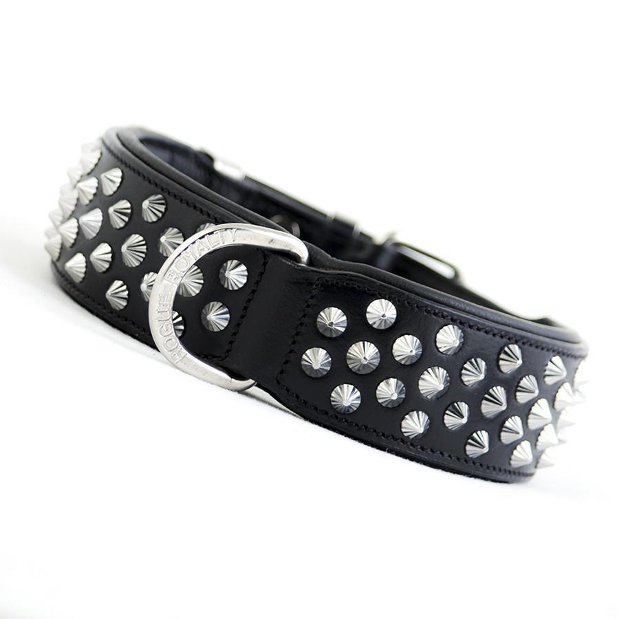 Studded tough dog collar! Get noticed with hand carved stainless steel studs all individually set into the leather.