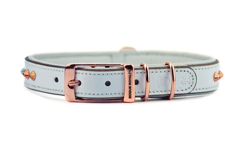 Iced Out Dog Collar In Leather