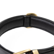 Hand Made Leather Dog Collar- RuffNeck Black & Brass (Regular Fit)