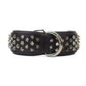 Hand Made Leather Dog Collar - Ruthless Black & Black (Wide Fit)