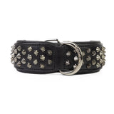 Hand Made Leather Dog Collar - Ruthless Black & Black (Wide Fit)