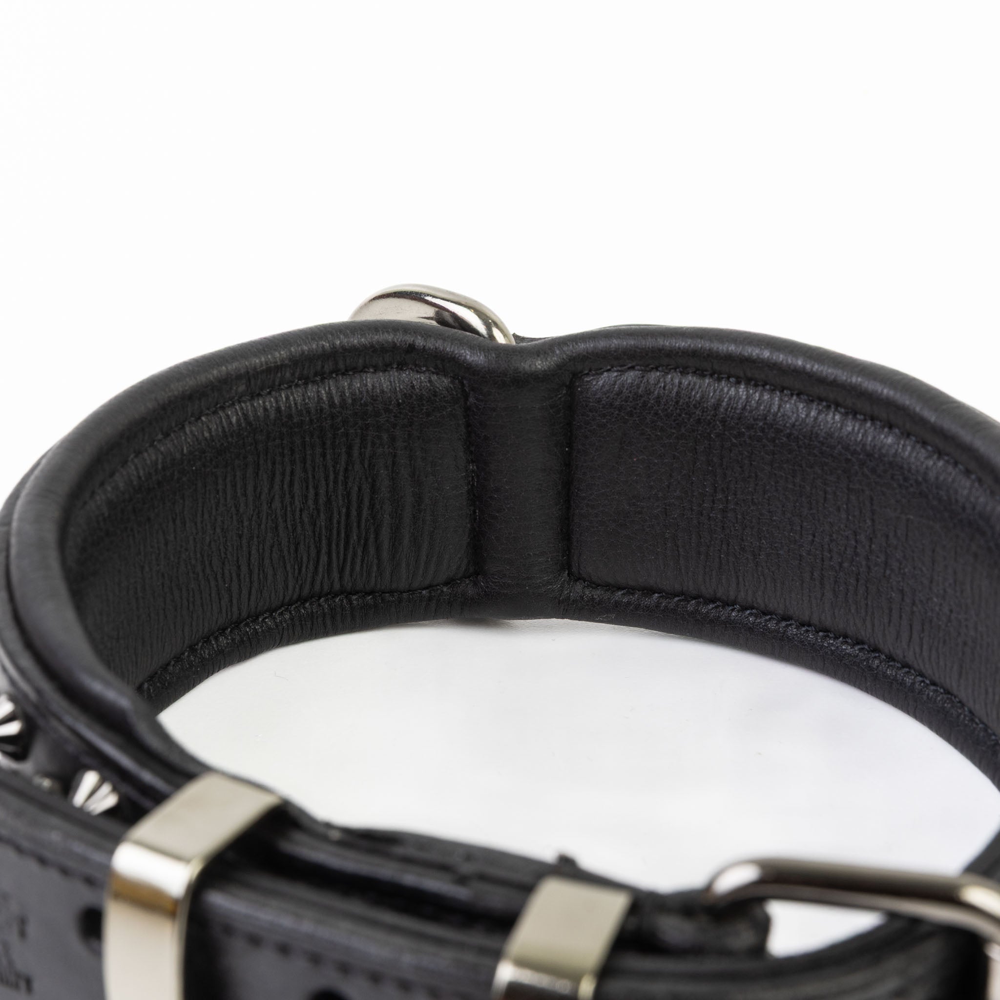 Hand Made Leather Dog Collar - Ruthless Black & Black (Wide Fit)