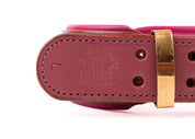 Hand Made Leather Dog Collar - Ruthless Pink & Rose Gold (Wide Fit)