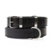 Hand Made Leather Dog Collar Black & Chrome Classic (Regular Fit)