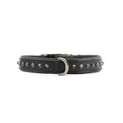 Hand Made Leather Dog Collar - Ruthless Black/Black (Slim Fit)