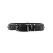 Hand Made Leather Dog Collar - Ruthless Black/Black (Slim Fit)