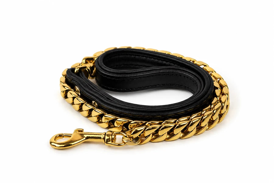 Gold Chain Dog Leash 