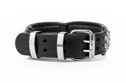 Hand Made Leather Dog Collar Imperial Black Color Wide Fit