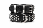Hand Made Leather Dog Collar Imperial Black Color Wide Fit