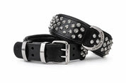 Hand Made Leather Dog Collar Imperial Black Color Wide Fit