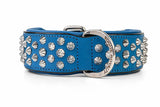 Hand Made Leather Dog Collar - Imperial Blue