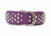 Hand Made Leather Dog Collar - Imperial Purple Wide fit Size