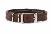 Hand Made Leather Dog Collar - Tuscan Brown Color Slim Fit Size