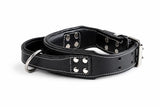 Hand Made Leather Handle Dog Collar (Wide Fit)