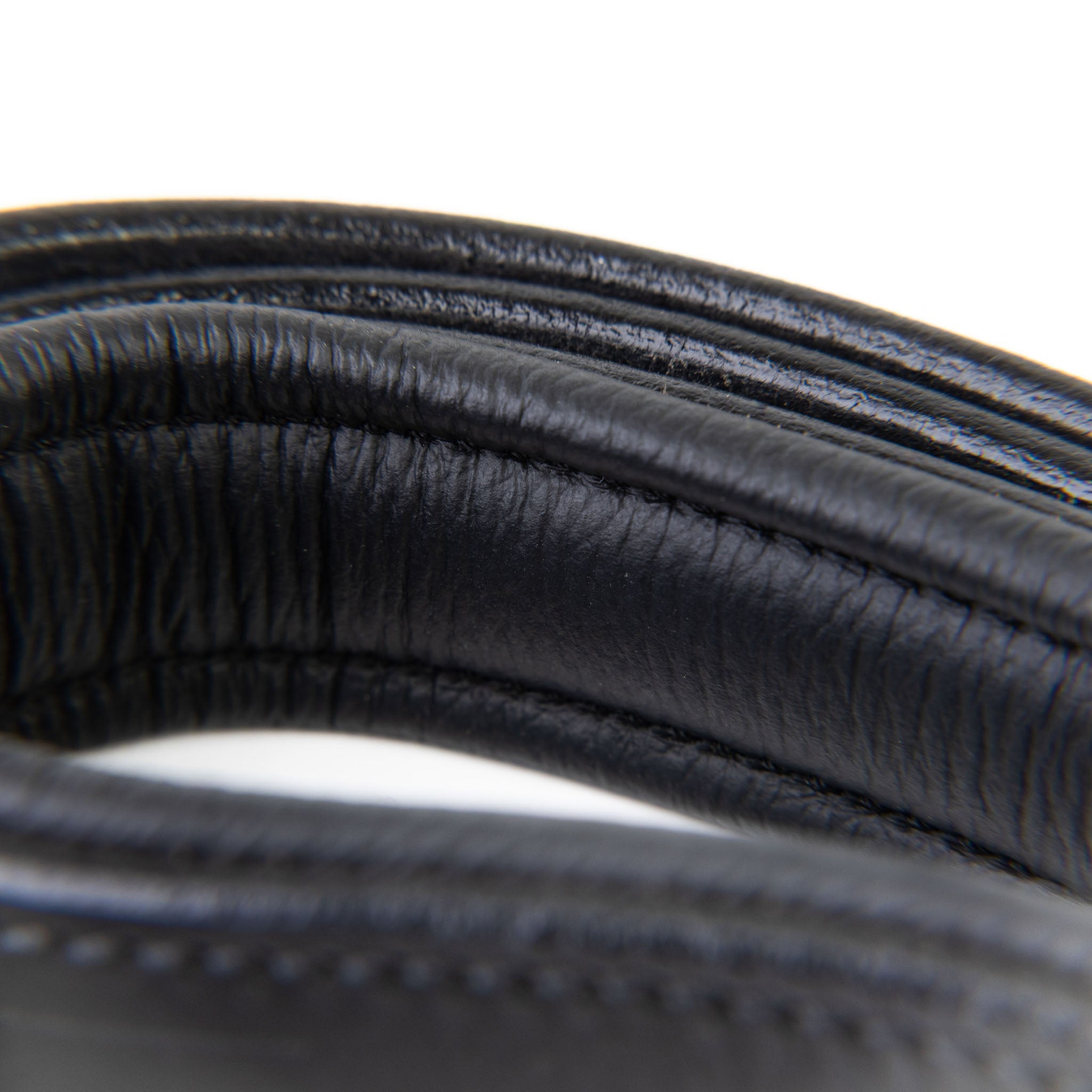 Leather Dog Leash - Ruthless Black & Black Slimline