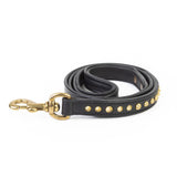 Leather Dog Leash - Ruthless Black & Brass