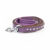 Leather Dog Leash - Imperial Purple Slimline