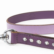 Leather Dog Leash - Imperial Purple & Chrome Leash (Slimline)