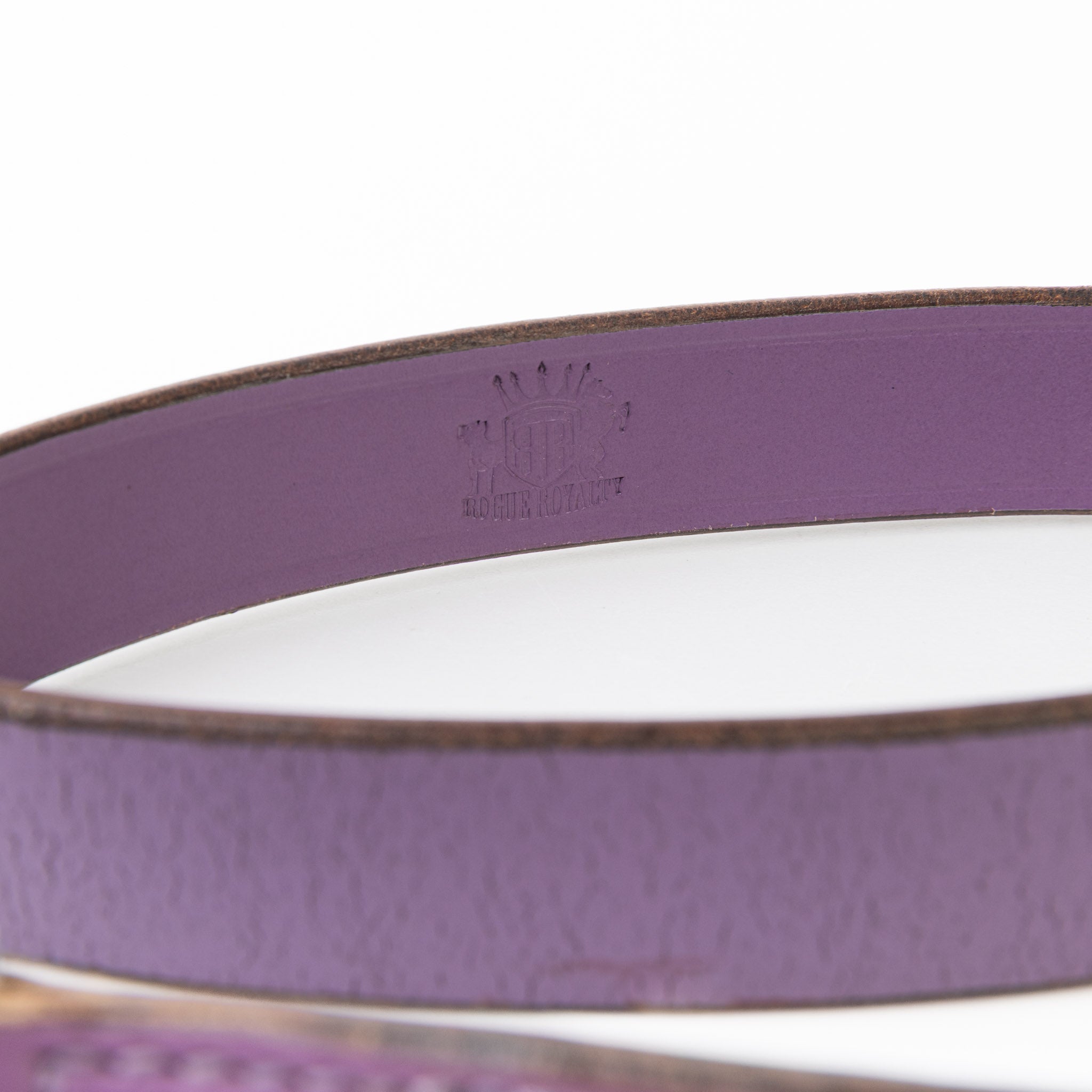 Leather Dog Leash - Imperial Purple Slimline