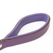Leather Dog Leash - Imperial Purple & Chrome Leash (Slimline)