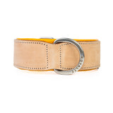 Hand Made Leather Dog Collar - Classic Buckskin (Wide Fit)
