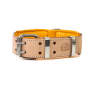 Hand Made Leather Dog Collar - Classic Buckskin (Wide Fit)