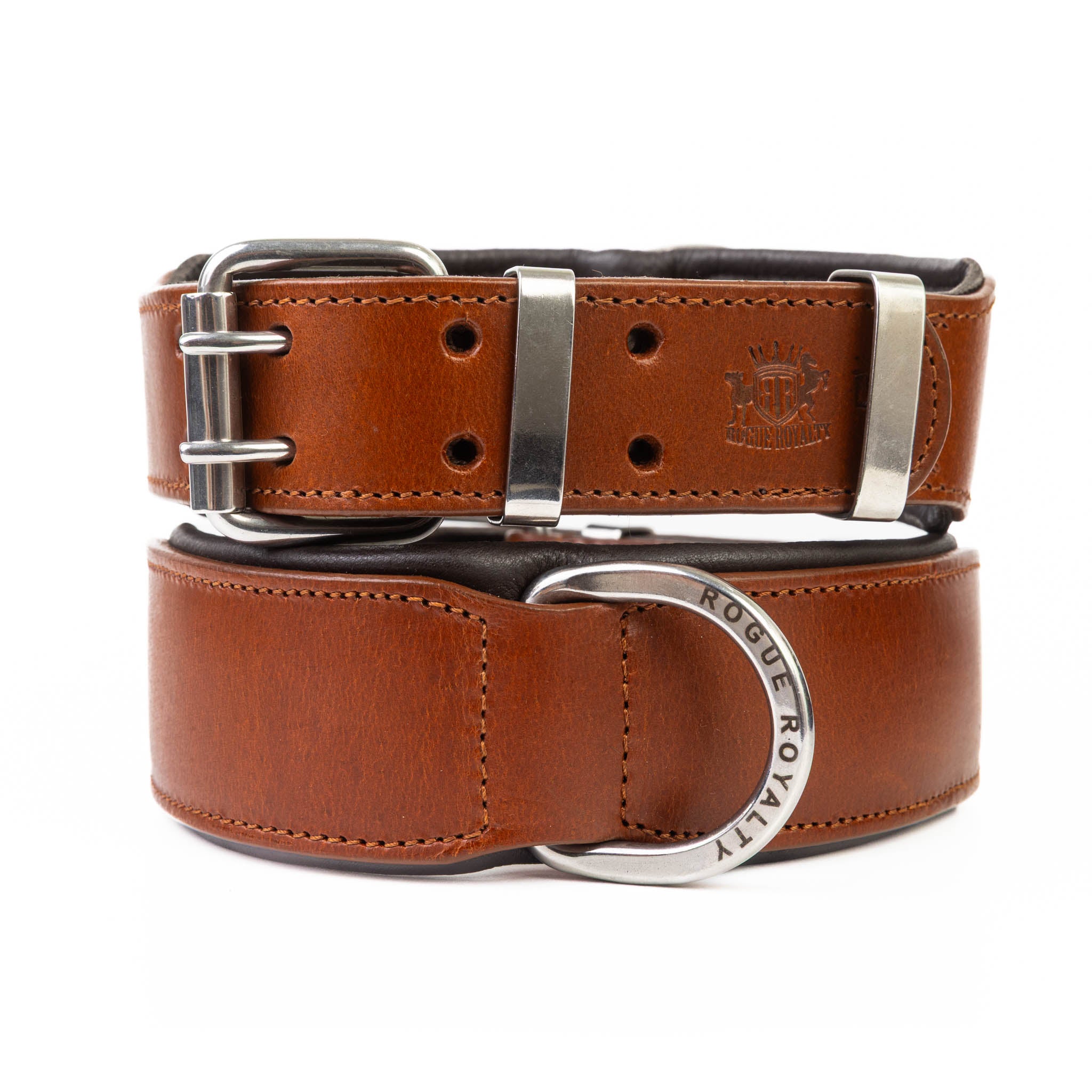 Hand Made Leather Dog Collar - Classic Brown (Wide Fit)
