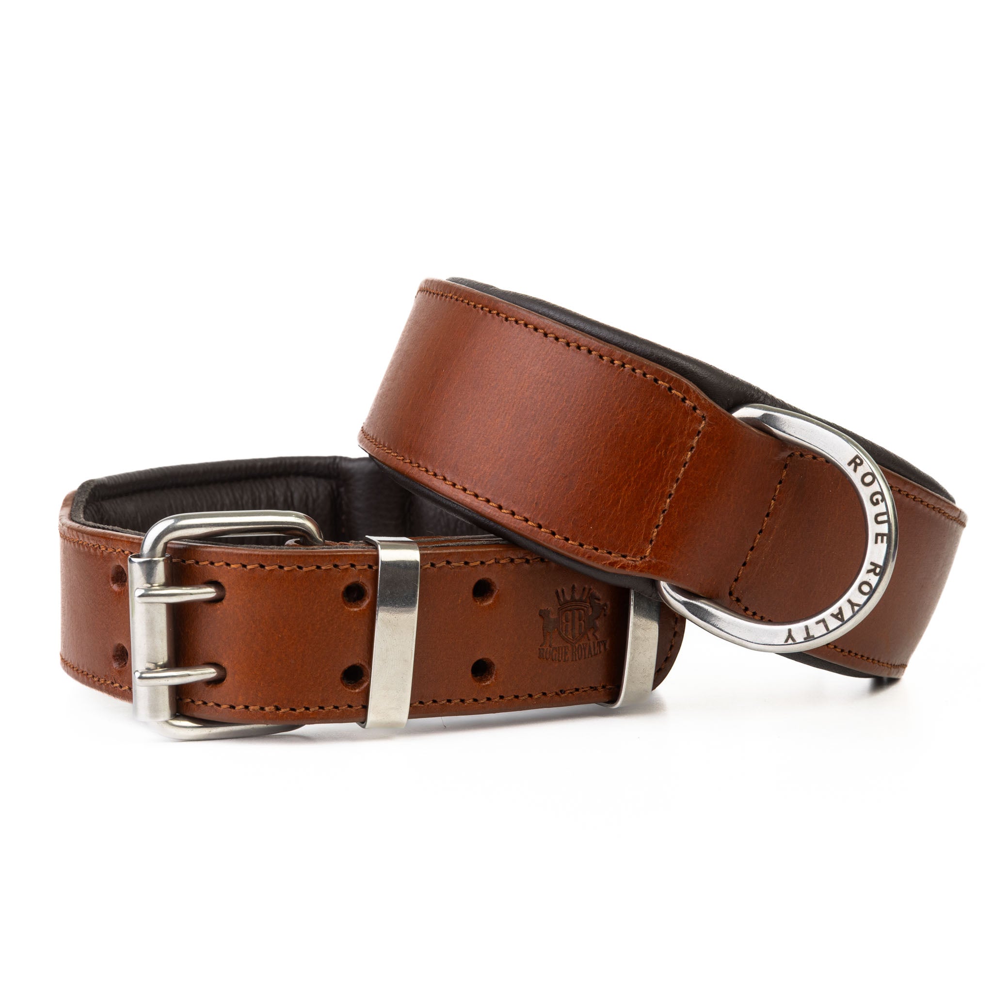 Hand Made Leather Dog Collar - Classic Brown (Wide Fit)