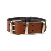 Hand Made Leather Dog Collar - Classic Brown (Wide Fit)