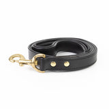 Leather Dog Leash  - Hand Made Black & Brass