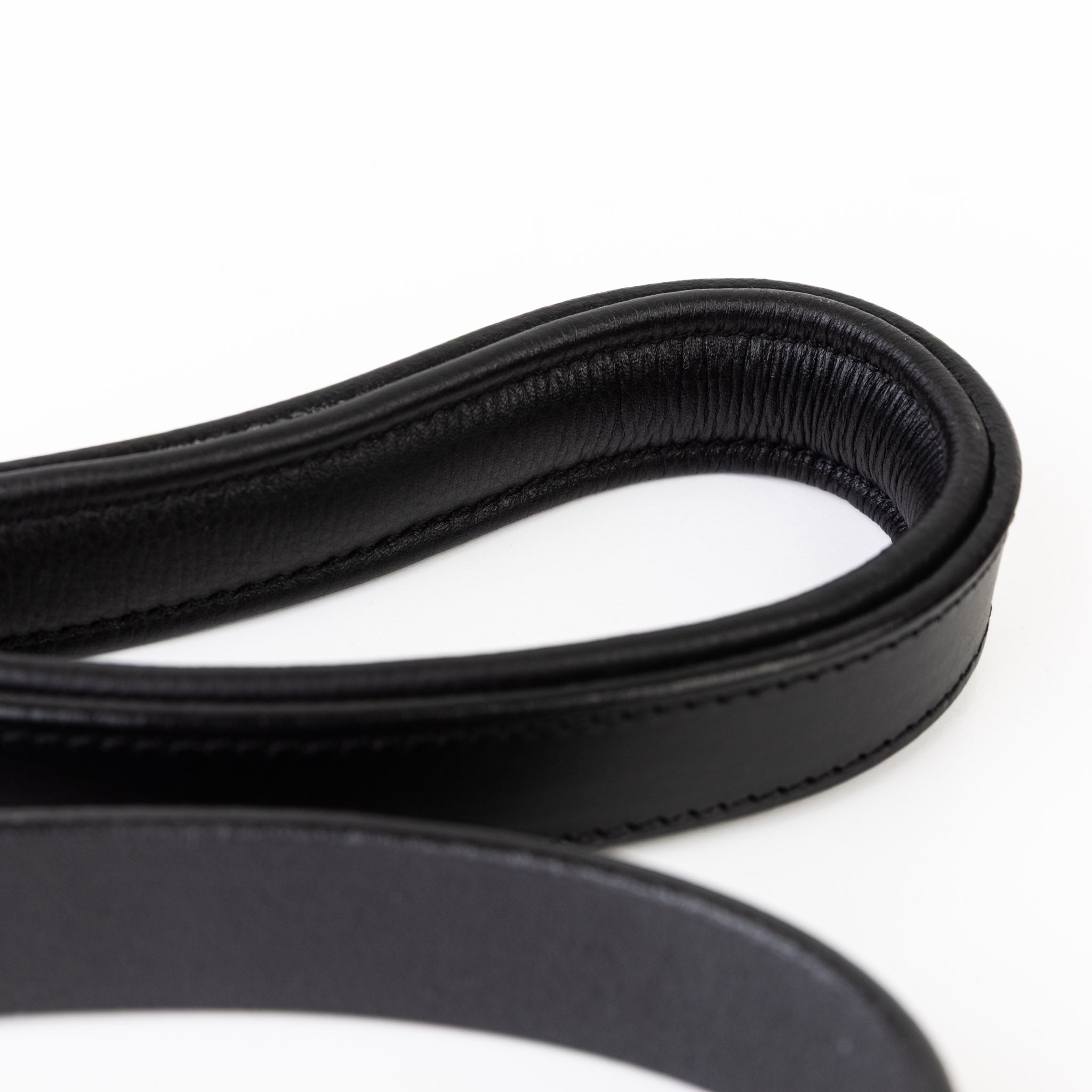 Leather Dog Leash  - Hand Made Black & Brass