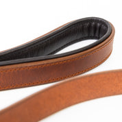 LEATHER DOG LEASH - CLASSIC BROWN & CHROME