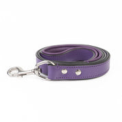 Leather Dog Leash - Classic Purple