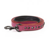 Leather Dog Leash - Ruthless Pink & Black (Standard)
