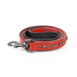 Leather Dog Leash - Ruthless Red & Black Leash Slim