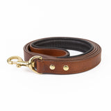 LEATHER DOG LEASH - CLASSIC BROWN & BRASS