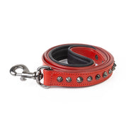 Leather Dog Leash - Ruthless Red & Black