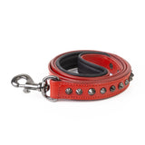 Leather Dog Leash - Ruthless Red & Black