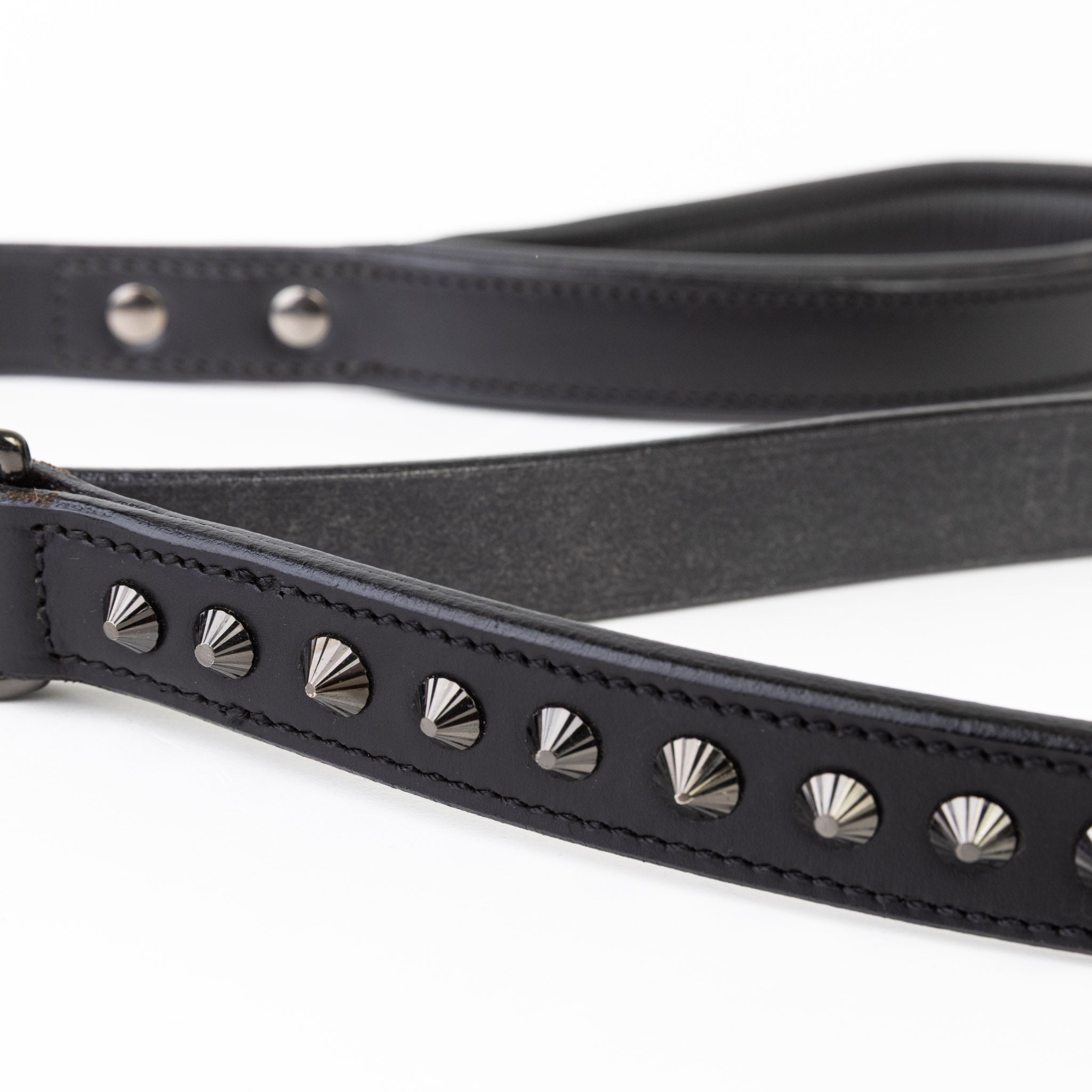 Leather Dog Leash - Ruthless Black & Black