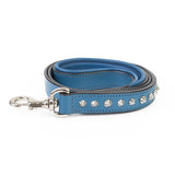 Leather Dog Leash - Imperial Blue Leash Slimline