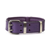 Hand Made Leather Dog Collar - Classic Purple (Wide Fit)