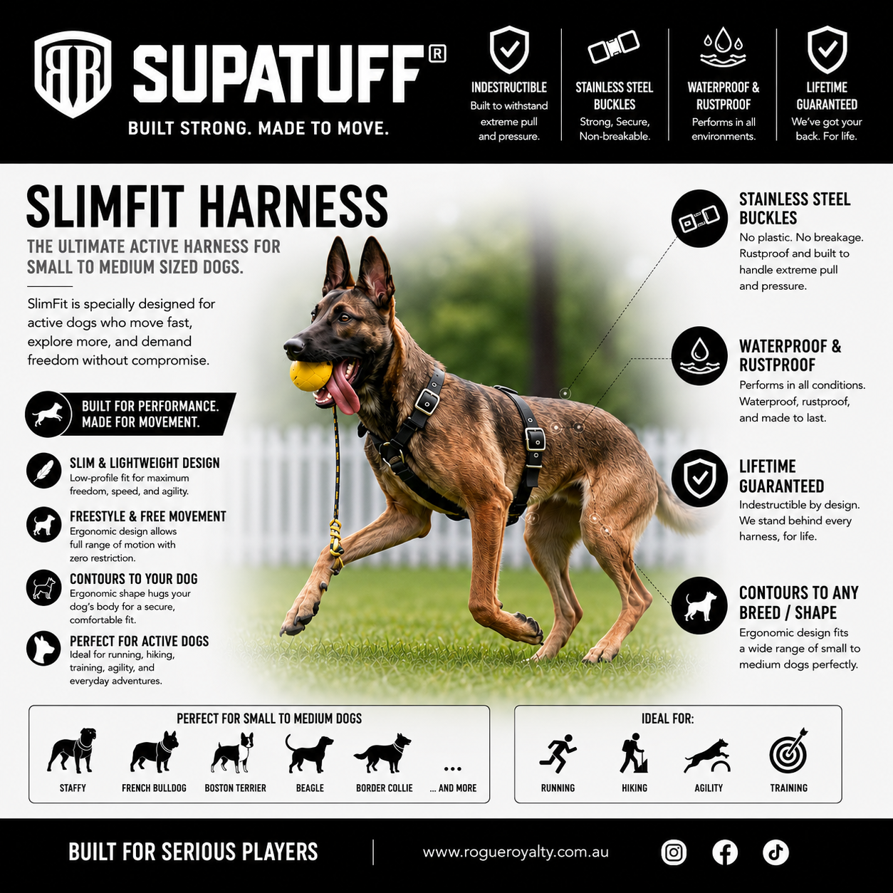 SUPATUFF® Strong Dog Harness Desert Wolf (Slim Fit)