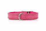 Hand Made Leather Dog Collar - Tuscan Pink (Slim Fit)