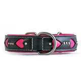 Hand Made Leather Dog Collar - Queen of Hearts (Regular Fit)