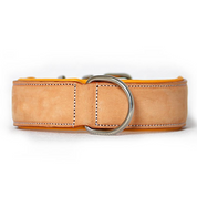 Hand Made Leather Dog Collar - Classic Buckskin (Wide Fit)