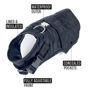 Rogue Royalty active dog jacket specifications.