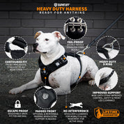 SUPATUFF® Strong Dog Harness Heavy Duty - Black (Wide Fit)