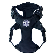 Black full support dog walking harness