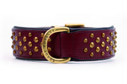 cherry leather dog collar